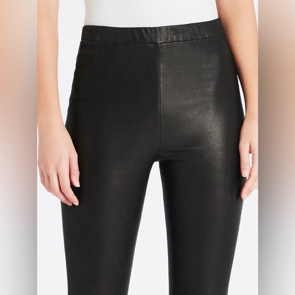 J Brand MACEY HIGH RISE PULL ON LEATHER LEGGINGS - Size M - Picture 4 of 12